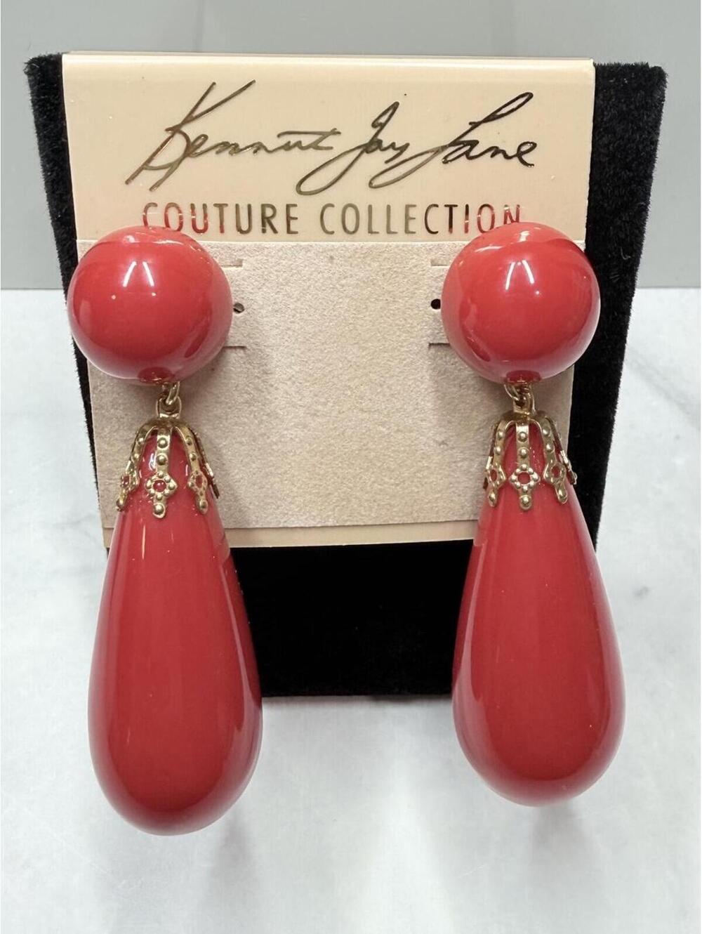 Kenneth Jay Lane Red Drop Earrings
